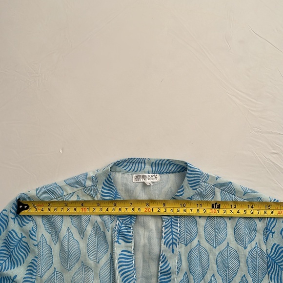 Debbie Katz Sana blue and white boho resort wear mini dress - Picture 12 of 15